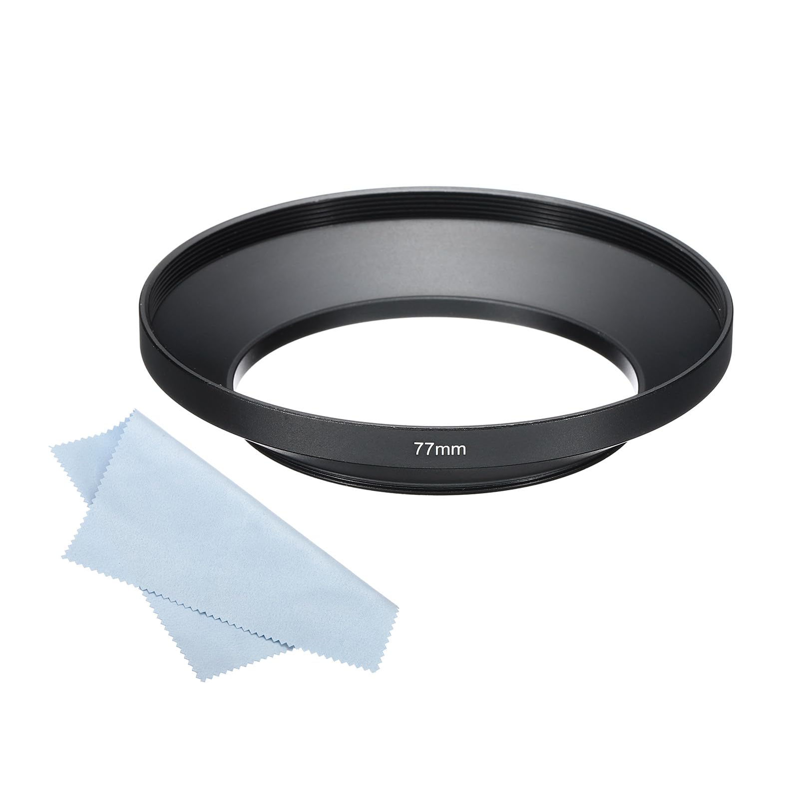 PATIKIL 77mm Lens Hood, Wide Angle Matte Surface Anti-reflective Inside Hood with Cleaning Cloth for Camera Lens, Black for Nikon, for Fujifilm, for Pentax, for Leica