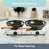 Quest 35250 Electric Twin Hob Hot Plate 1000W 1500W 5 Settings White view 5