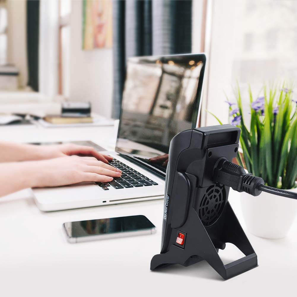 Life Smart 350w Mini Wall Outlet And Table Portable Electric Handy Space Heater Plug In Blower With Digital Display Timer And Remote Control For Office And Household With Bracket And Power Cord Electric Space