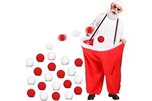 Leitee Santa Pants Snowball Fight Red and White Christmas Fake Snowball Activity Elf Snowman Christmas Party Activities for Families Yard Outdoor and Indoor Games