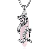 CELESTIA Crystal Dragon Necklace for Women and Men Amuleto de Proteccion Dragon Pendant Spiritual Gift Gemstone Amulet Jewelry