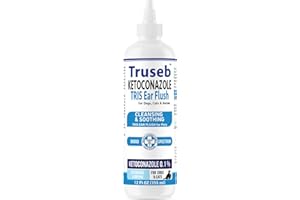 Pet Health Pharma Truseb | Dog Ear Flush Ketoconazole Dog Ear Wash, Cats and Horses, Ketoconazole Tris Ear Flush for Dogs (12 oz) Made in U.S.A (Ketoconazole Ear Flush, 12 oz)