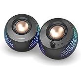 Creative Pebble X 2.0 USB-C Computer Speakers with Customizable RGB Lighting, Bluetooth 5.3, USB Audio, Up to 15W RMS Power f