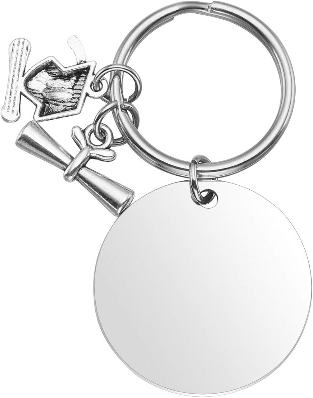JOVIVI Stainless Steel Graduation Keyring with Engraving Diploma Bachelor Cap Pendant Inspirational Keychain Graduation Gift - Image 3