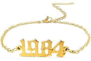CSIYANJRY99 Birth Year Ankle Bracelets for Women,14K Gold Plated Birth Year Number Anklets Adjustable Chain Beach Foot Ankle Bracelets for Teen Girls Birthday Gifts
