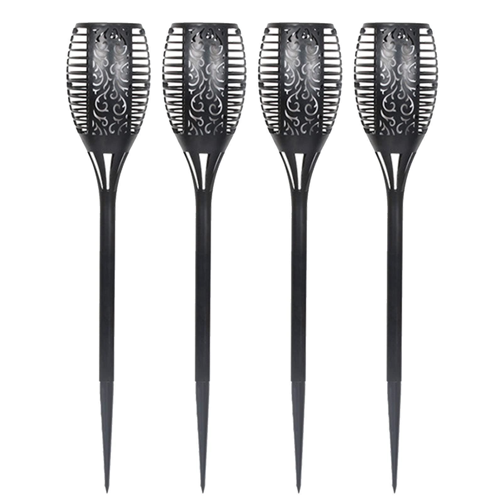 Solar Flame Lights, Waterproof LED Torch Lamp with Flickering Flame, Solar Powered Outdoor Decoration for Garden Patio Yard, 4PCS