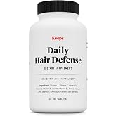 Keeps Daily Hair Defense Supplement for Men, 180 Tablets, 3 Month Supply | Saw Palmetto and Biotin Hair Support Formula, Vitamins A, B6, B12, C, D, Zinc and Selenium