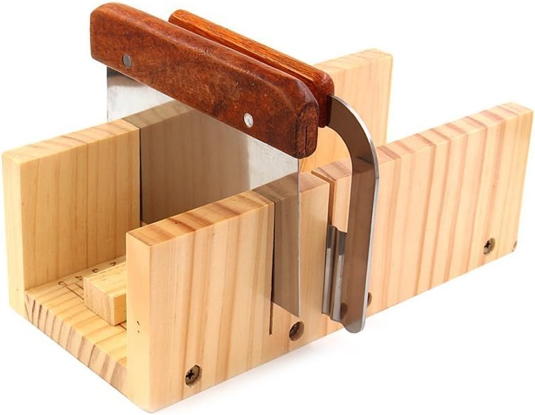 E2O Tech Adjustable Wooden Soap Cutter Set Soap Cutting Tools with 1 pc Straight Cutter and Wavy Cutter