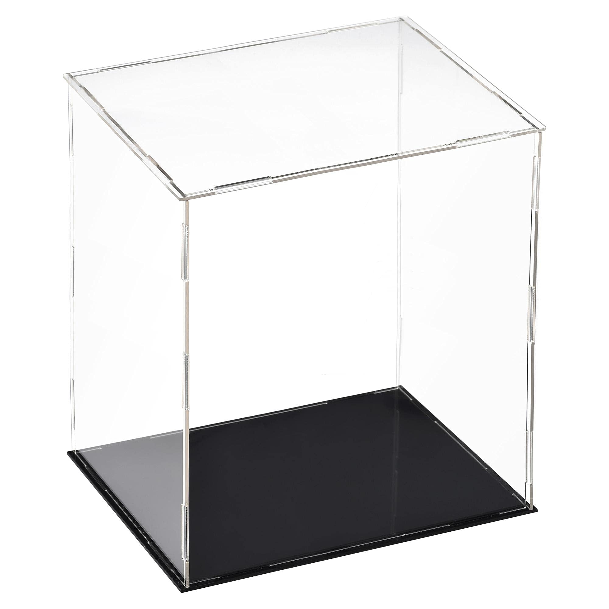TA-VIGOR Acrylic Clear Display Case, 25 x 20 x 30cm Assemble Countertop Box Cube Organizer Stand Dustproof Protection Showcase with Black Base for Action Figures Toys Collectibles Home Storage — image 1