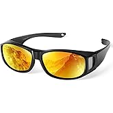 TINHAO Polarized Sunglasses Fit Over Glasses for Men Women, Wrap Around UV400 Protection Sunglasses for Cycling Driving