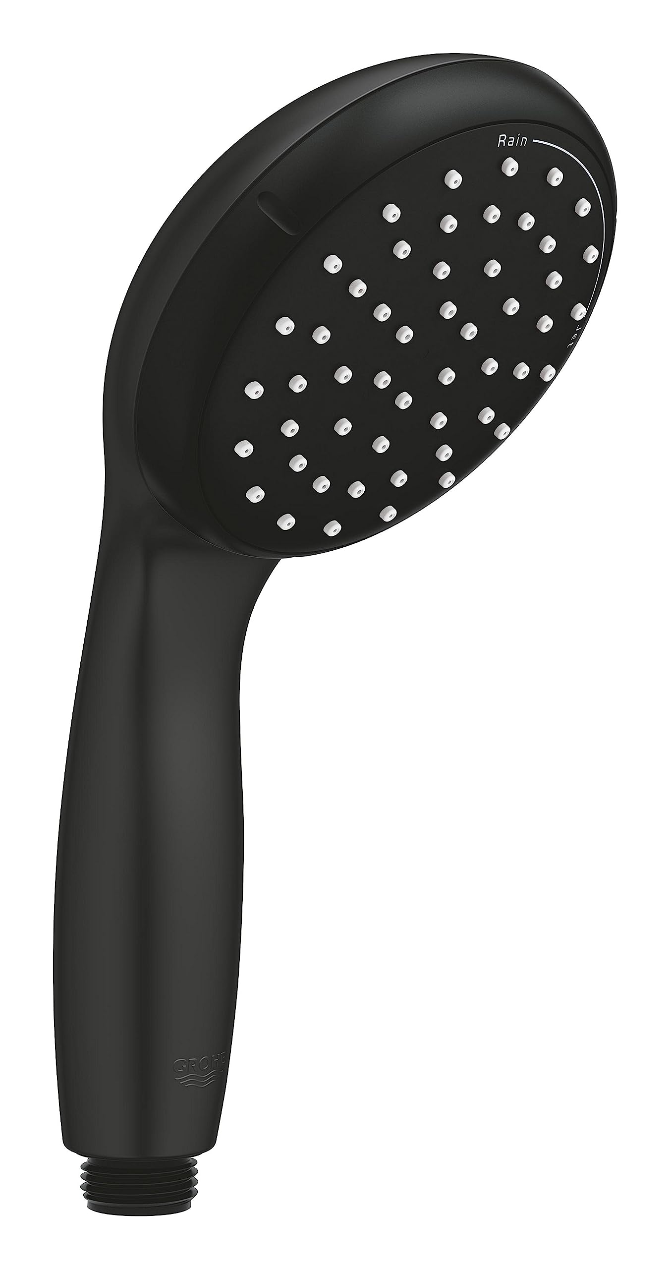 GROHE Vitalio Start 100 QuickFix – Black Hand Shower (100mm Shower Head, 2 Sprays, Water Saving Technology, Anti-Limescale System, Silicone Ring), Fits All Standard Shower Hoses, Matt Black, 279462430