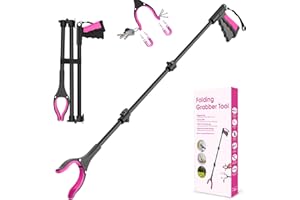 VerdiNex 48" Extra Long Grabber Reacher Tool, Foldable Reacher Grabber Pickup Tool with Strong Magnetic & 360° Rotating Anti-Slip Jaw, Extension Grabbers for Seniors, Trash Picker Upper Grabber
