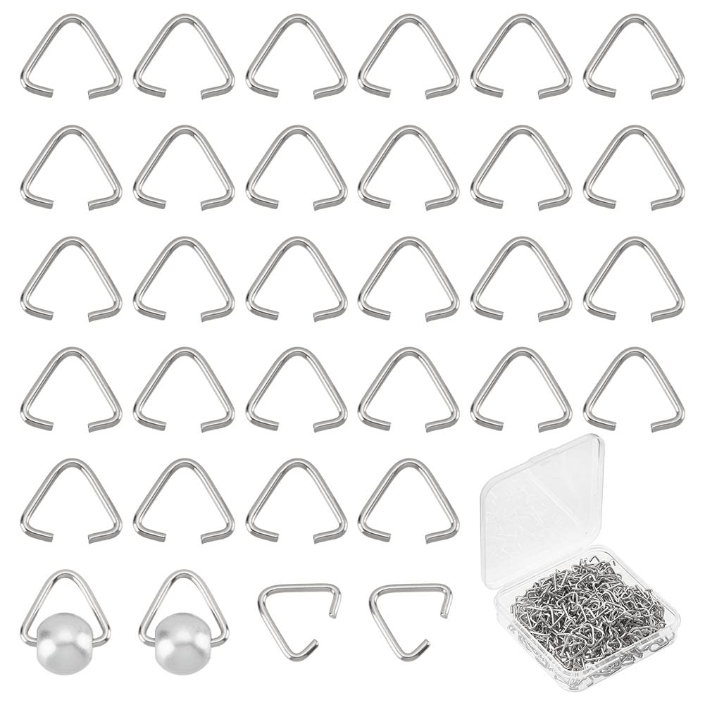 PH PandaHall 400pcs Triangle Jump Rings, Iron Triangle Open Jump Ring Pinch Bails Charms Hanger Connectors for Jewellery Findings Earrings Bracelet Necklace Keychain DIY Craft, 11x13x1.1mm