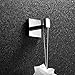 Leyden Polished Chrome Coat Hooks, Bathroom Silver Robe Hooks Towel Hanger Wall Mounted Square Modern Door Clothes