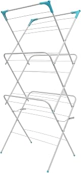 Straame 3 Tier Clothes Airer White 63 x 46 x 138 Drying Rack