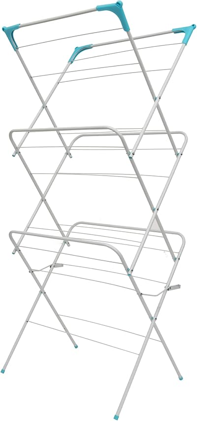 Straame 3 Tier Clothes Airer White 63 x 46 x 138 Drying Rack