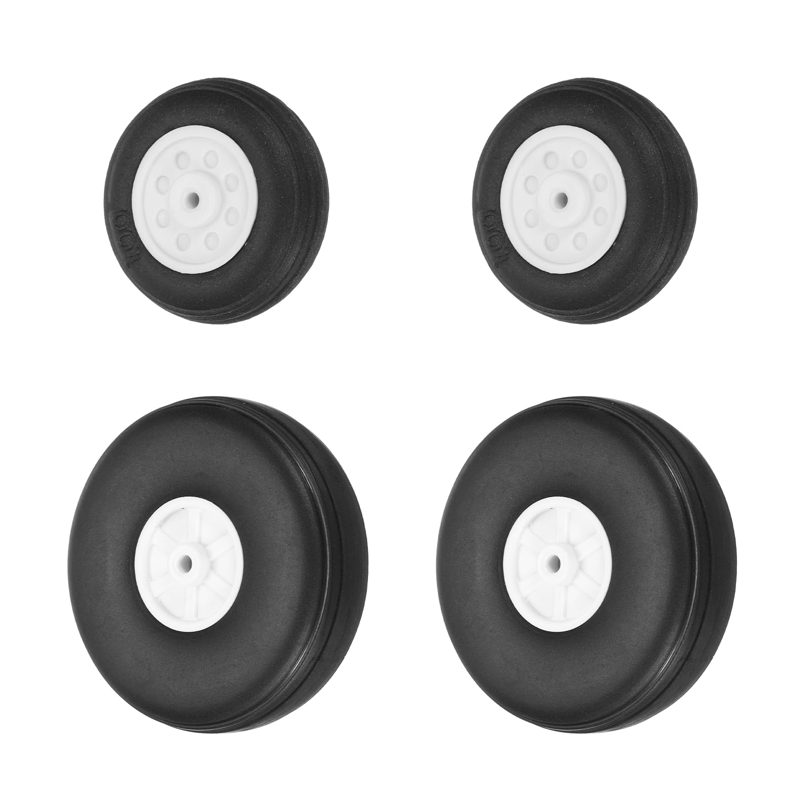sourcing map RC Airplane Wheels Set, 1"/2.5" Dia RC Airplane Aircraft Rubber Foam Wheel Replacement for DIY Model Plane Aircraft Helicopter Pack of 4
