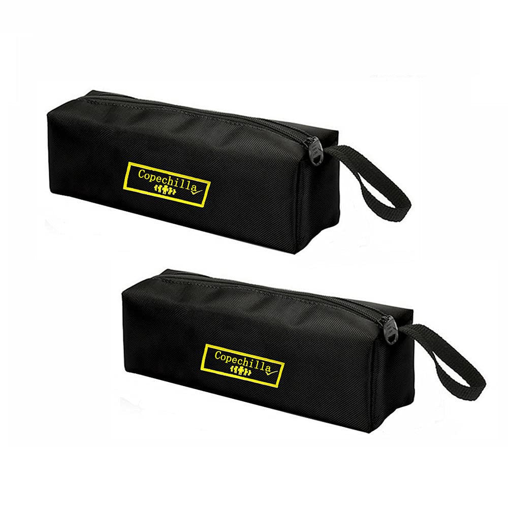 Copechilla 2PCS Portable Large Tool Bag 30X10X10CM,1680D material high density waterproof wear resistant,with hanging strap and zipper,Black