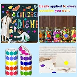 5000 PCS 3/4" Colored Dot Stickers Round Color