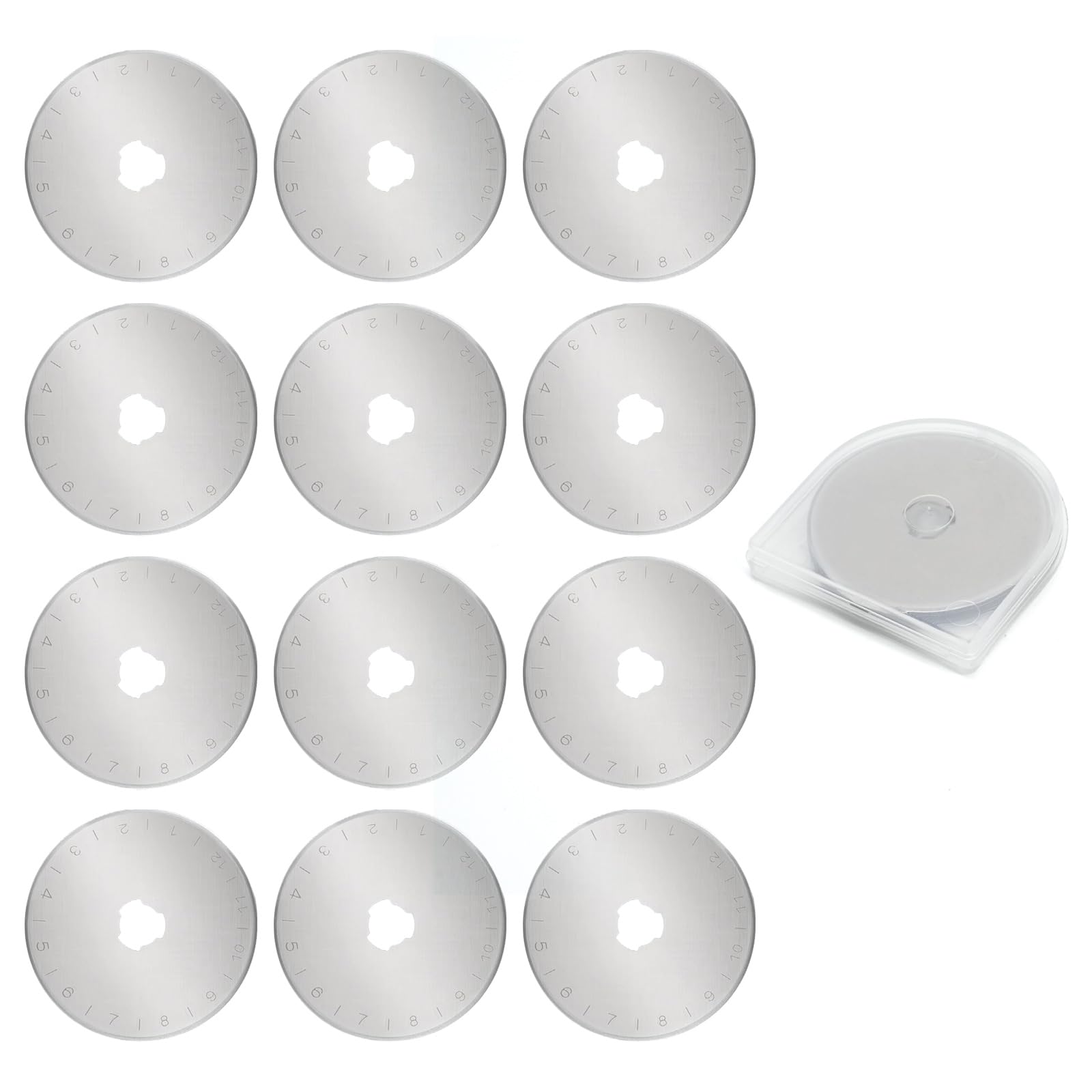 Photo 1 of 12 pcs 45mm Rotary Cutter Blades,Replacement Rotary Blade for Arts Crafts Quilting Scrapbooking Sewing Fabric Cutting,Arts & Crafts Farbric Paper Cutting Tool by XEKIGU