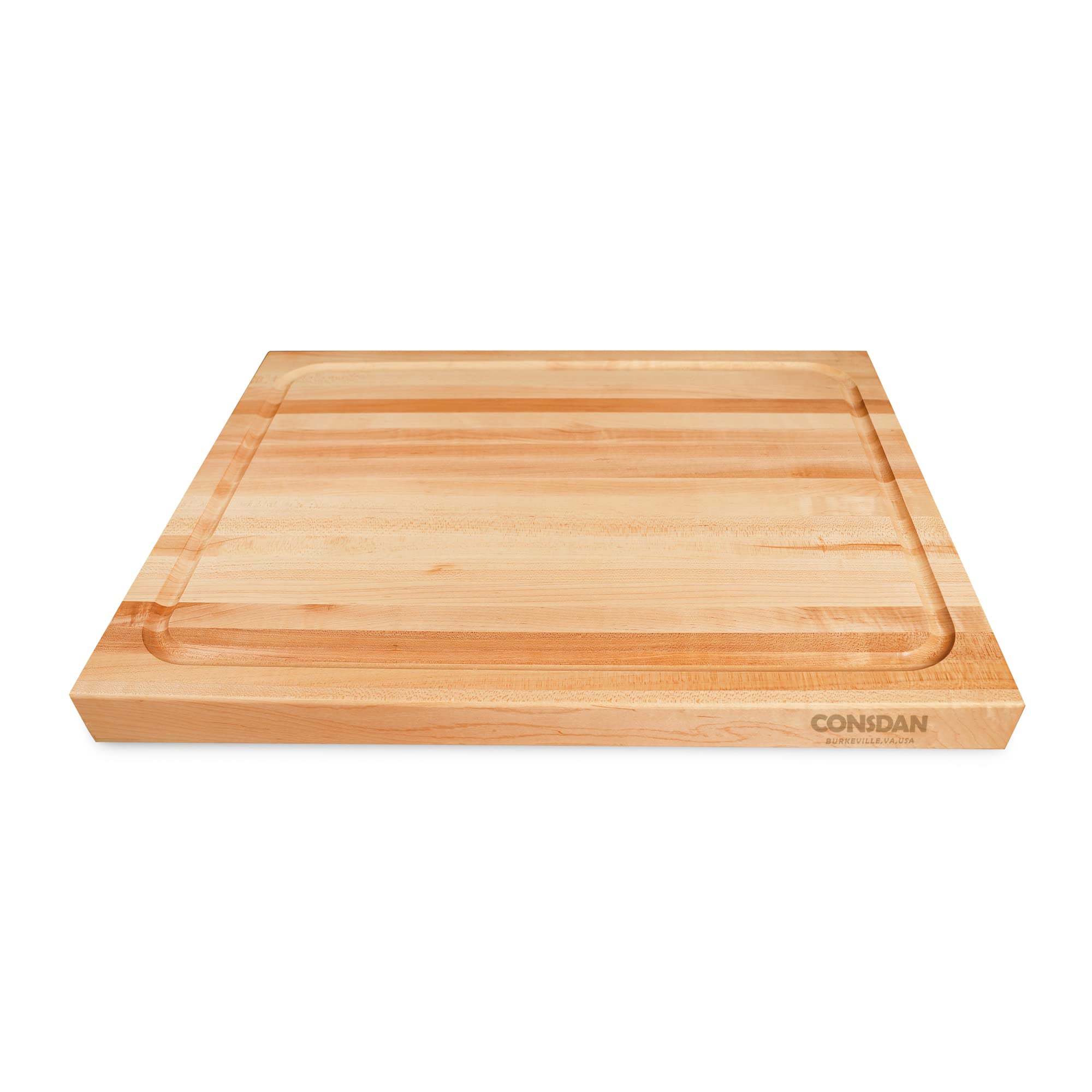 CONSDAN Hard Maple Wood Cutting Board for Kitchen, USA Grown Hardwood, 16 x 12, with Invisible Inner Handle, Prefinished with Food-Grade Oil, Suitable for Kitchen Edge Grain, 1-1/2