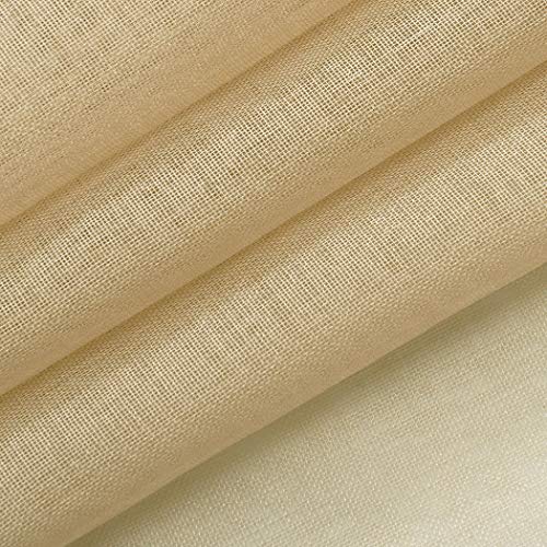 Sheer Curtains Taupe 95 Inches Long, Window Treatments Rod Pocket Drapes for Living Room, Bedroom, Semi Crinkle Voile Curtain Panels for Yard, Patio, Villa, Parlor, Set of 2, 52"x95", by Mystic Home. - Thumbnail 4