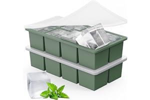 Large Ice Cube Tray for Whiskey: GGOW Big Silicone Ice Cube Trays 2Inch- Huge Square iced Trays Ice Cubes for Whisky and Cocktail