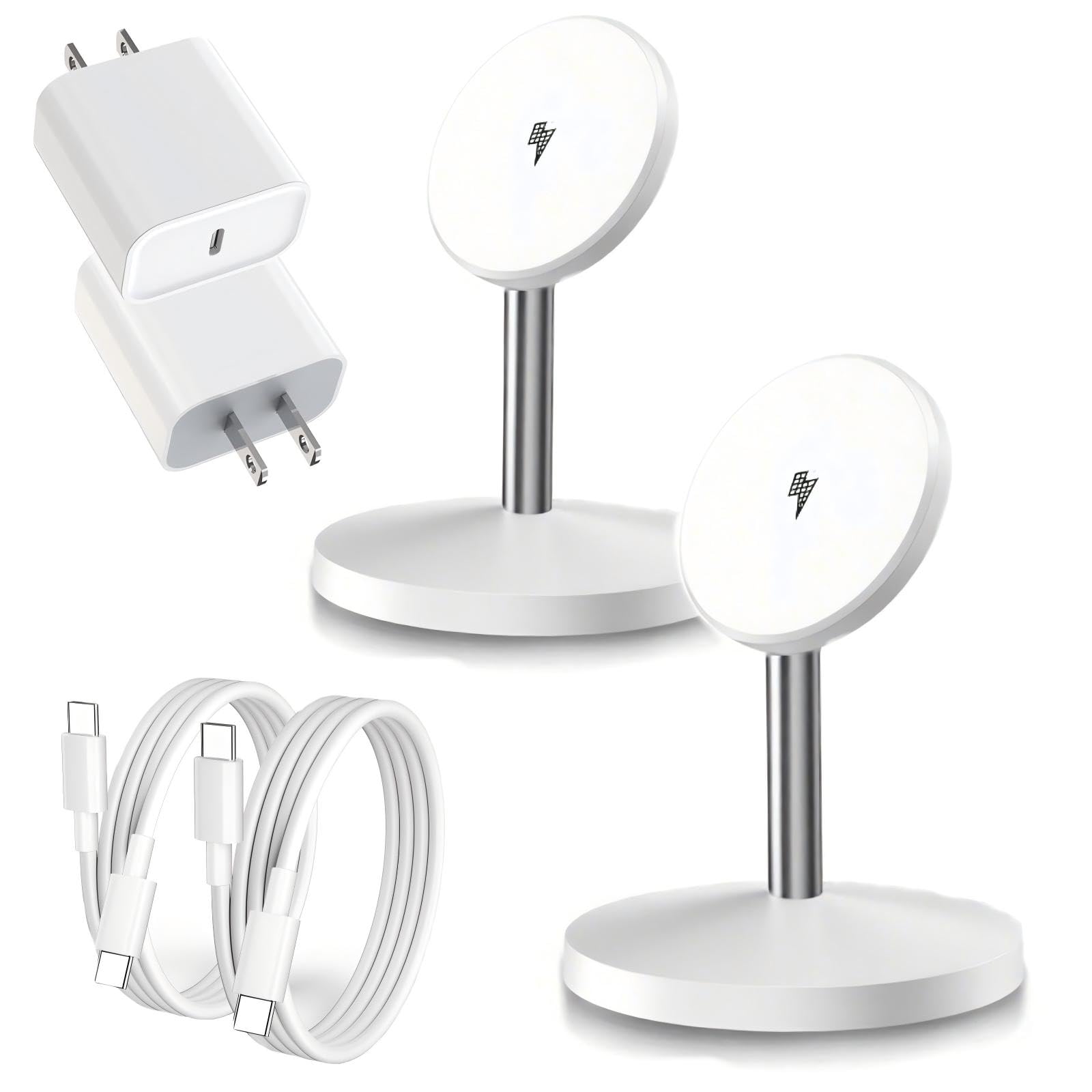 Magnetic Wireless Charger iPhone Charger Stand Stand Magnetic Pad,2Pack Fast Magnet Charging Station for iPhone 16 ProMax/16 Plus/15/14/13/12 Apple Magnet Wireless Charging Station/AirPods Pro 2/3/4
