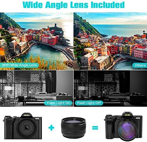 4K Digital Camera, Video Camera Camcorder VideoSky UHD 48MP with WiFi 3.5 in Touch Screen 16 X Digital Zoom Wide Angle Lens YouTube Vlogging Cameras