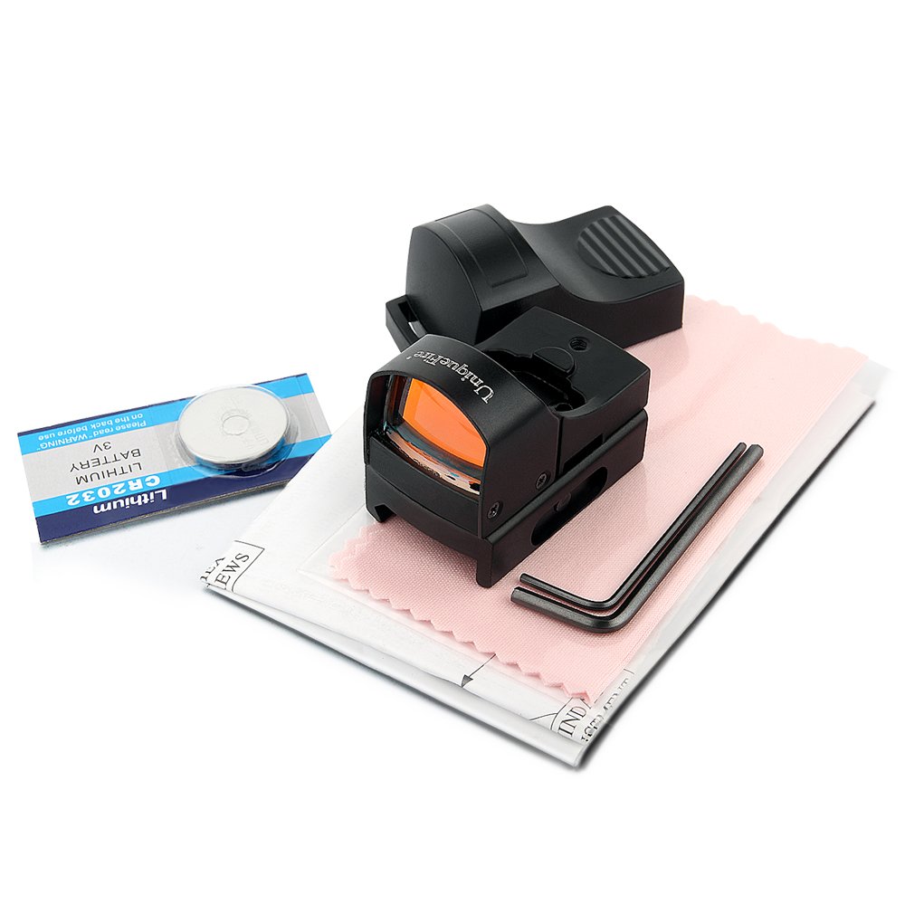 UniqueFire Red Illuminated Dot Mini Compact Holographic Reflex Scope for 20mm Rail Mount