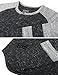 ZIMEGO Mens 3/4 Sleeve Baseball Football College Raglan Henley Athletic T-Shirt,Large,Black Grey