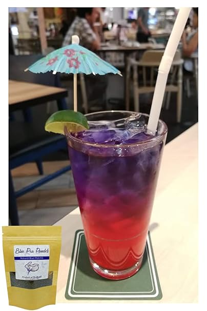 Blaue Klitorie Pulver (blue butterfly pea powder) Premium Qualität (A+) 100% rein und vegan - Ideal geeignet für Gin Herstell