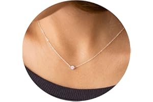 MIDEEO CZ Diamond Necklace for Women Dainty Layered Cubic Zirconia Solitaire Pendant Necklace Gold Plated Waterdrop Shape Square Emerald Green CZ Simulated Diamond Bridesmaid Necklace