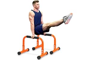 TABEKE Push Up Bar, 12 Inch High Non-Slip Parallettes Bars & Dip Bars With Foam Handles, Heavy-Duty No Wobbling Calisthenics Equipment For Handstand, L-Sit, Gymnastics, Strength Training Home Gym Use