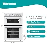 Hisense HDE3211BWUK 60cm Electric Cooker Ceramic Hob White A Rated view 3