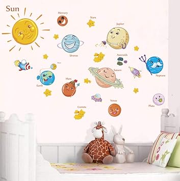 Amazoncom Wall Sticker Solar System Decals For Kids Rooms