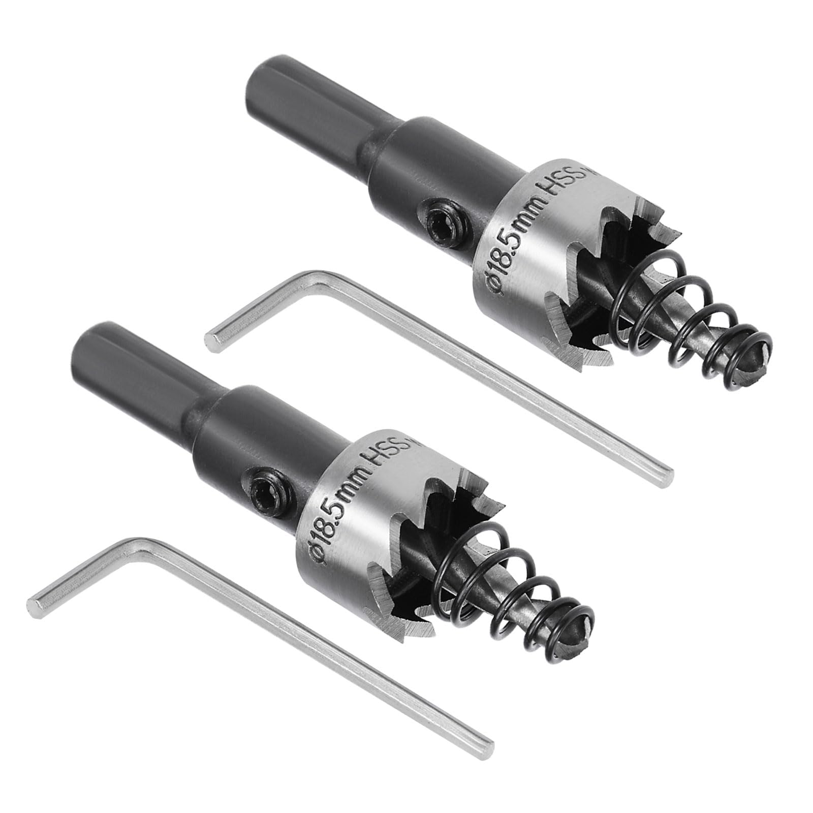 Kozelo 2pcs Hole Saws - [18.5mm] HSS (High Speed Steel) 4341 Drill Bits Hole Cutters for Stainless Steel Aluminum Metal Wood Plastic Use, Triangular Shank