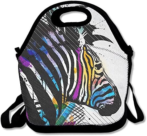 Art Style Cool Zebra Lunch Tote Bag Bags Awesome Lunch Handbag Lunchbox Box For School Work Outdoor