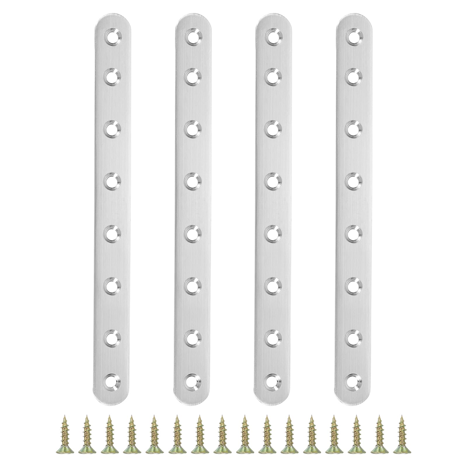 PATIKIL Stainless Steel Corner Braces 9.65 x 0.75 Inch,4 Pieces L Bracket Joint Right Angle Support Bracket L Shaped Corner Fasteners with Screws for Shelves, Silver โ image 1