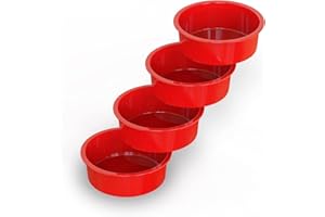6 Inch Silicone Smash Cake Pans (4 Pack) - Nonstick Round Pans for Layer Cakes, Smash Cakes and Cheesecakes