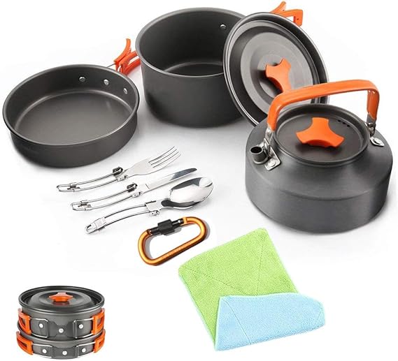 Utensilios Cocina Camping, Kit de utensilios de cocina de aluminio