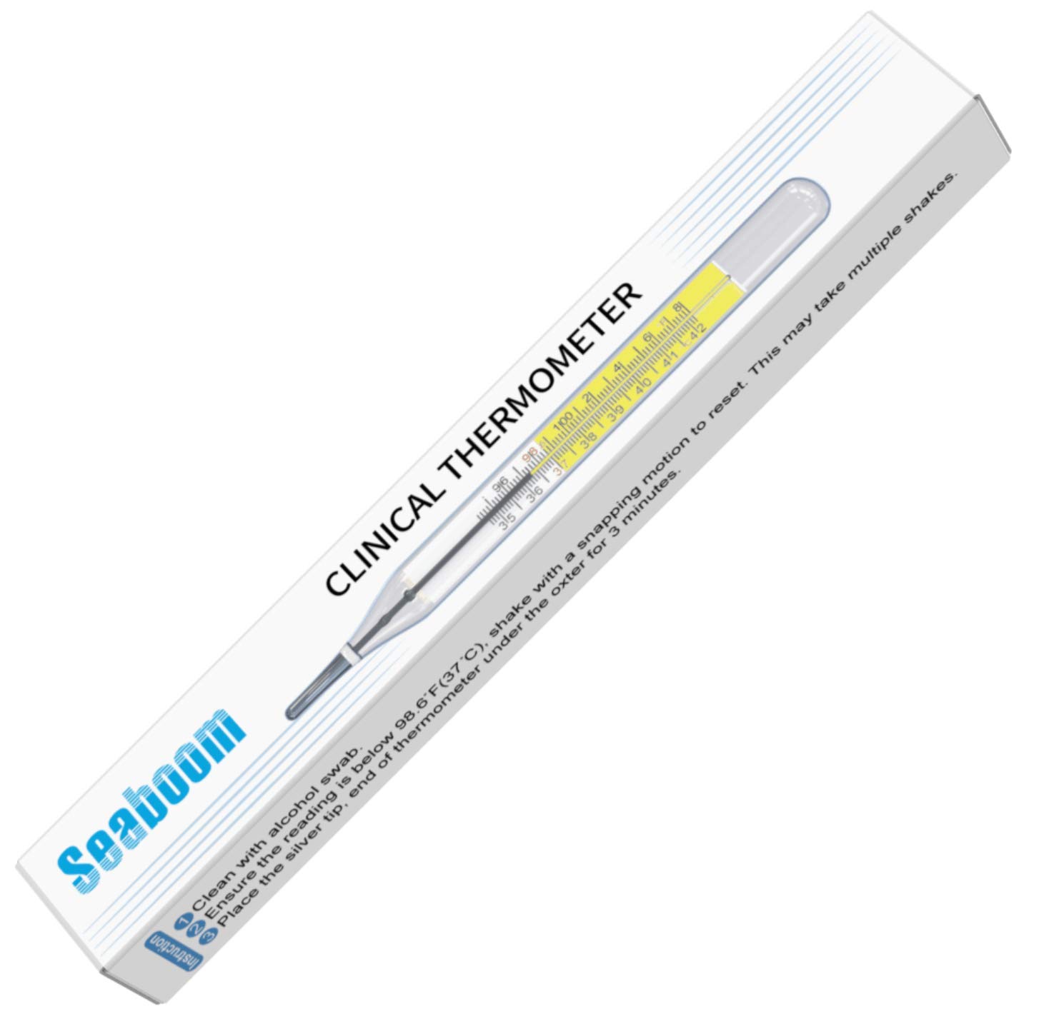 2pcs Glass Thermometers Mercury Free Clinlic Thermometer Traditional Thermometer Dual Scale Mercury Free C&F 2PK