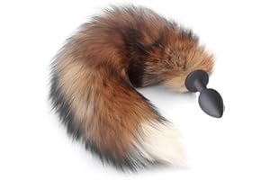 Fox Tails Anal Plug Silicone Anal Sex Toys Butt Plug Cosplay Toys Plug (Color : Auburn, Size : 4.4cm)