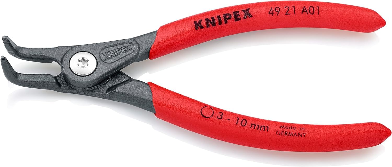 KNIPEX Precision Circlip Pliers for External Circlips on Shafts Self-Service Card with Non-Slip Plastic Coating 130 mm, 49 21 A01 SB