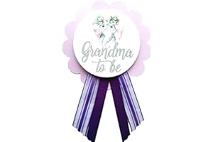 AMY'S BUBBLING BOUTIQUE Grandma to Be Baby Shower Pin for nona to wear, Elephant Purple, It's a Girl Baby Sprinkle