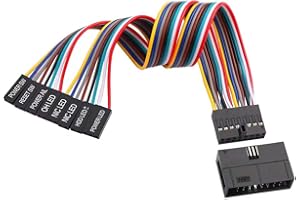 ELFJMZP 16-pin to 8x2-pin Splitter Cable Adapter Super Micro Server Chassis Front Panel Cable Extension Adapter 22cm/8.8in