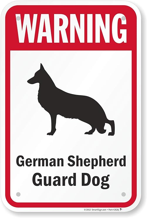 SmartSign "Warning German Shepherd Guard Dog" Sign 12