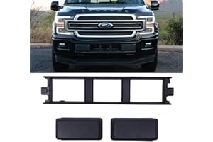 KARPAL Front Bumper Guards Pads End Caps Cover Insert + Front Bumper Lower Center Cover Compatible with 2018 2019 2020 Ford F150