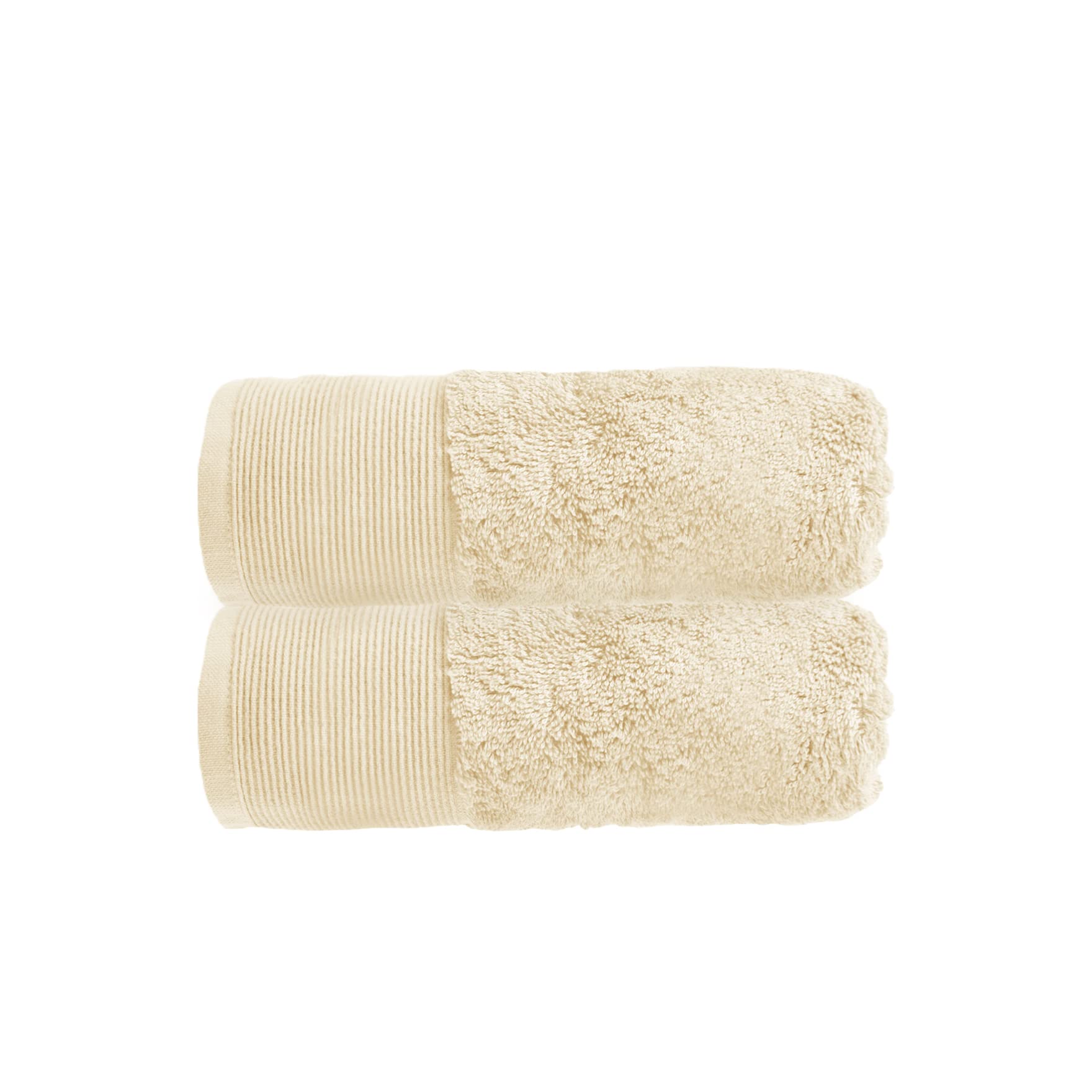 Allure Pack of 2 Bamboo Hand Towels 50 x 90cm – Luxury Super Soft Hypo-Allergenic Plush 550GSM Pair of Hand Towels (Sand)