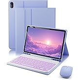 for iPad Air 11-inch/ 5th/ 4th Generation Case with Keyboard iPad Air 10.9/11-inch M4 M3 M2 Air 5 Air 4 Gen 2026/2025/2024/2022/2020 Magic Keyboard Backlit Built-in Pencil Holder with Mouse - Purple